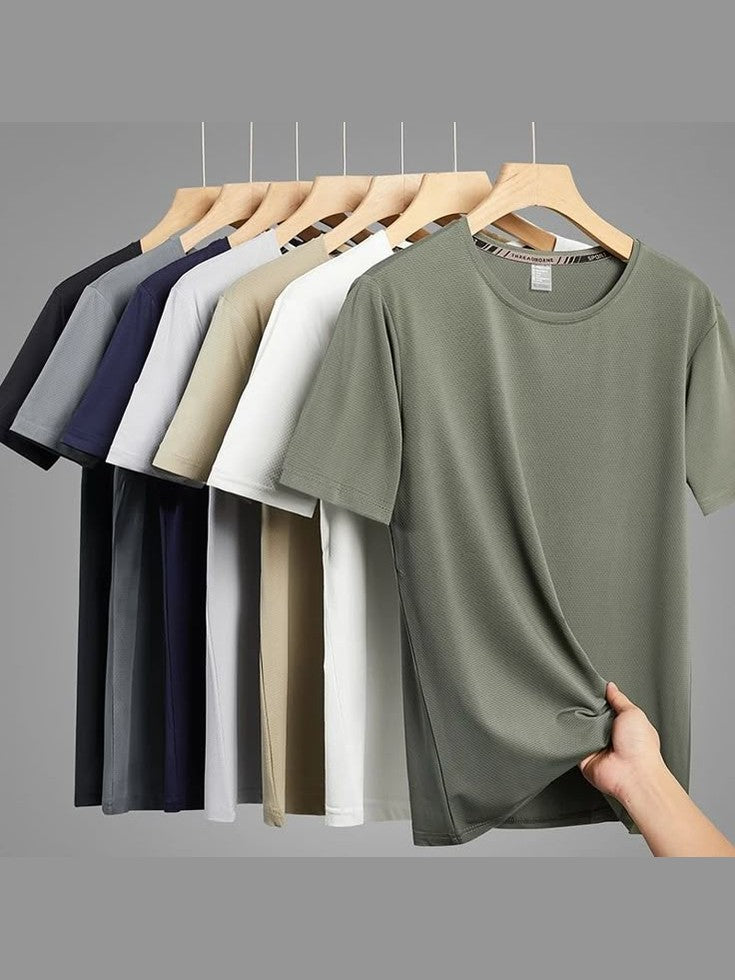 Men’s Round Neck T-Shirt – 100% Cotton, Soft & Breathable, Classic Short Sleeve Casual Tee for Everyday Wear