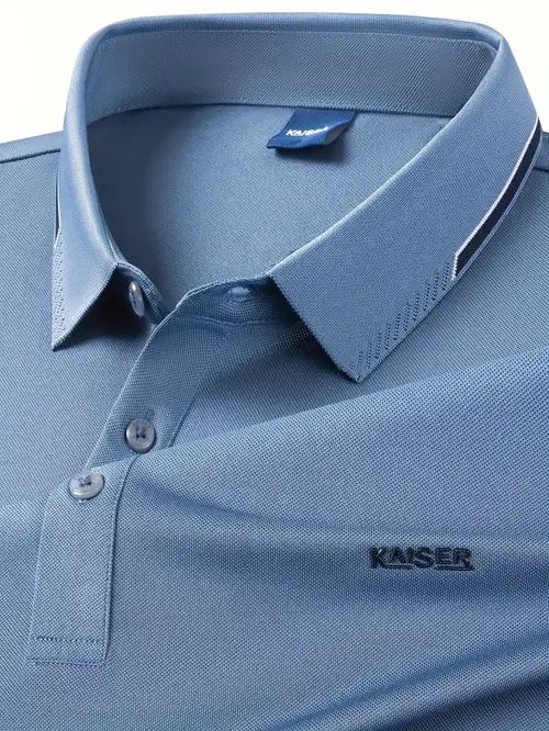 Men’s Polo T-Shirt – Light Blue, Slim Fit, Short Sleeve Casual Wear