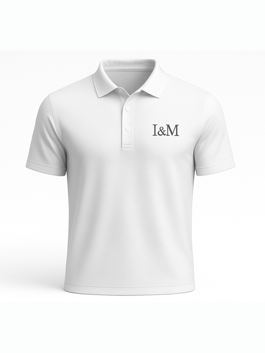 White Collar T-Shirt in Performance Fabric with Embroidered Logo I&M
