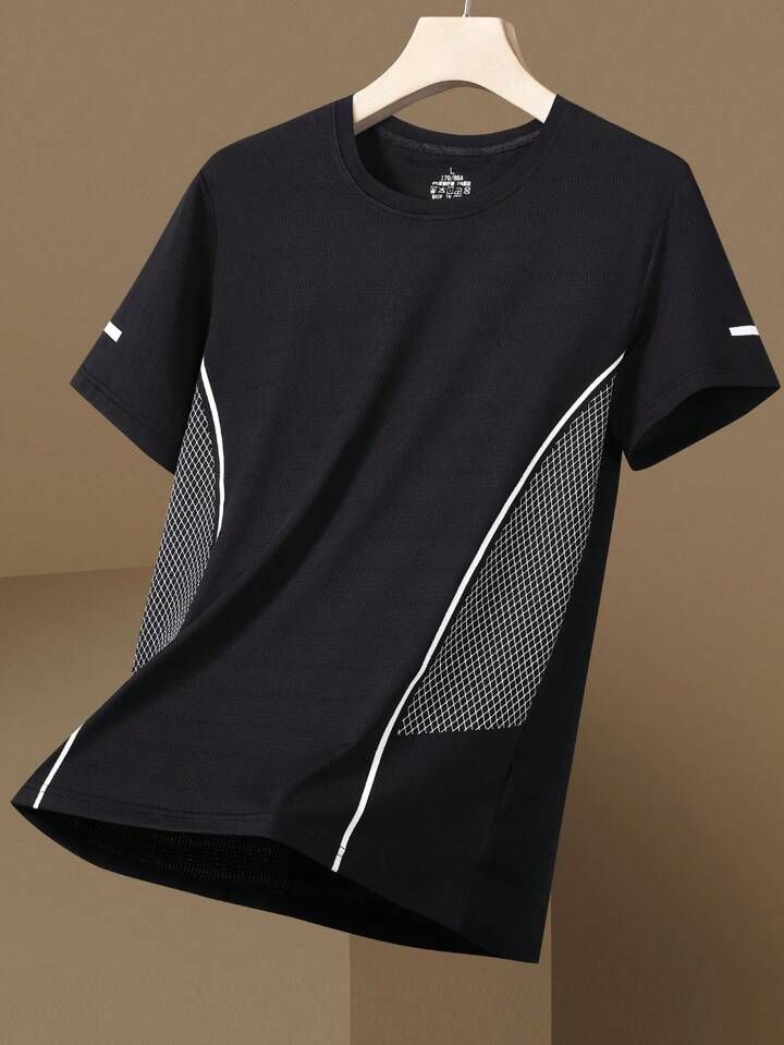 Men’s Sports Round Neck T-Shirt – Quick Dry, Lightweight, Breathable Activewear Tee for Gym, Running & Training