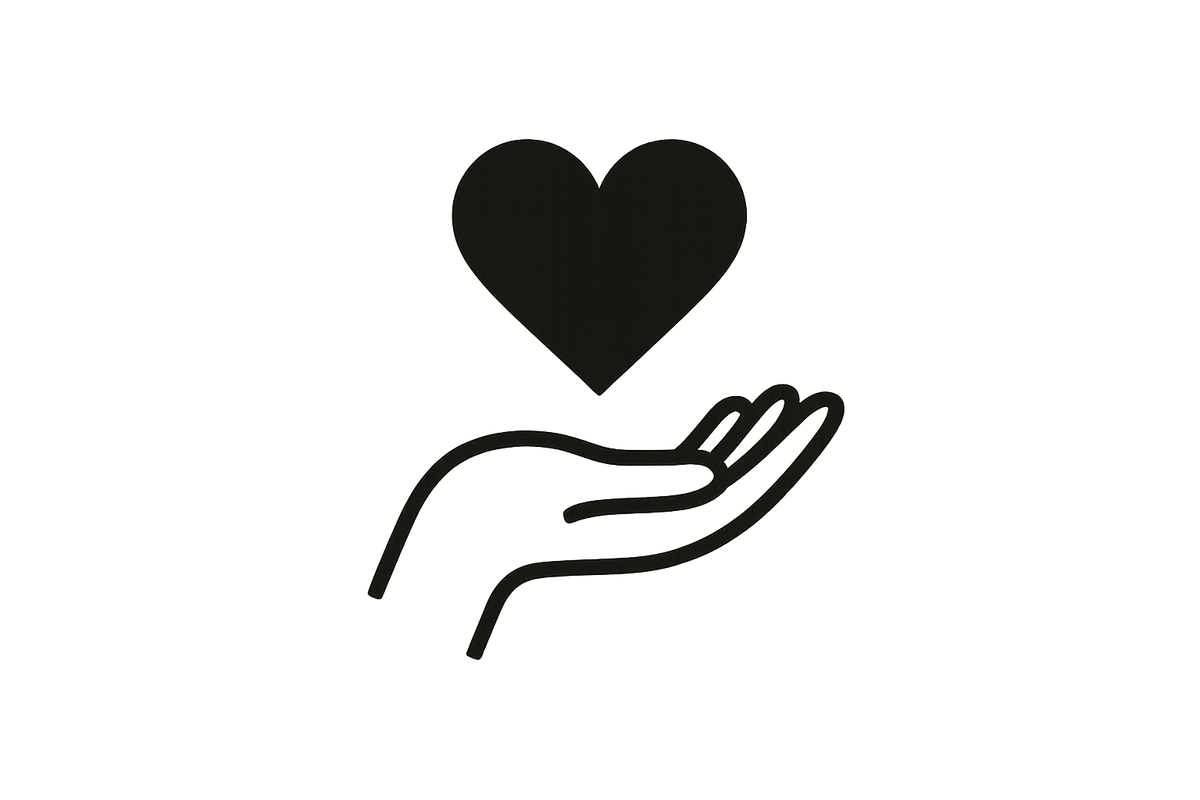 HEART SYMBOL BELOW HEART SYMBOLE HUMAN HAND CREAT LOGO